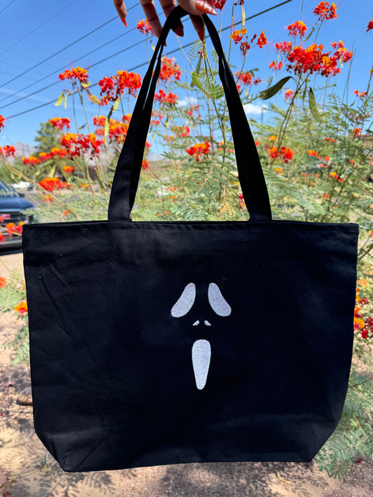 Ghost Embroidered Tote Bag