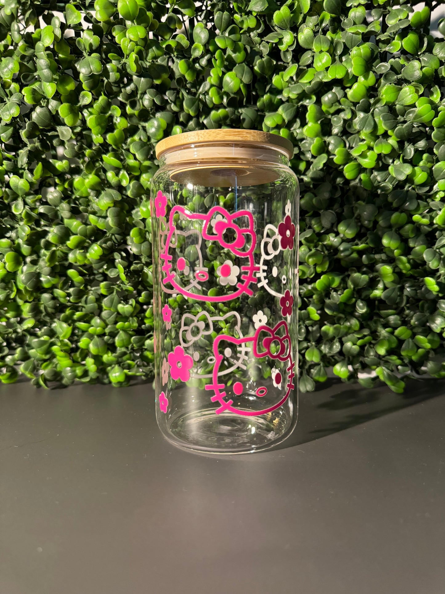 Pink hk Glass Can 16oz