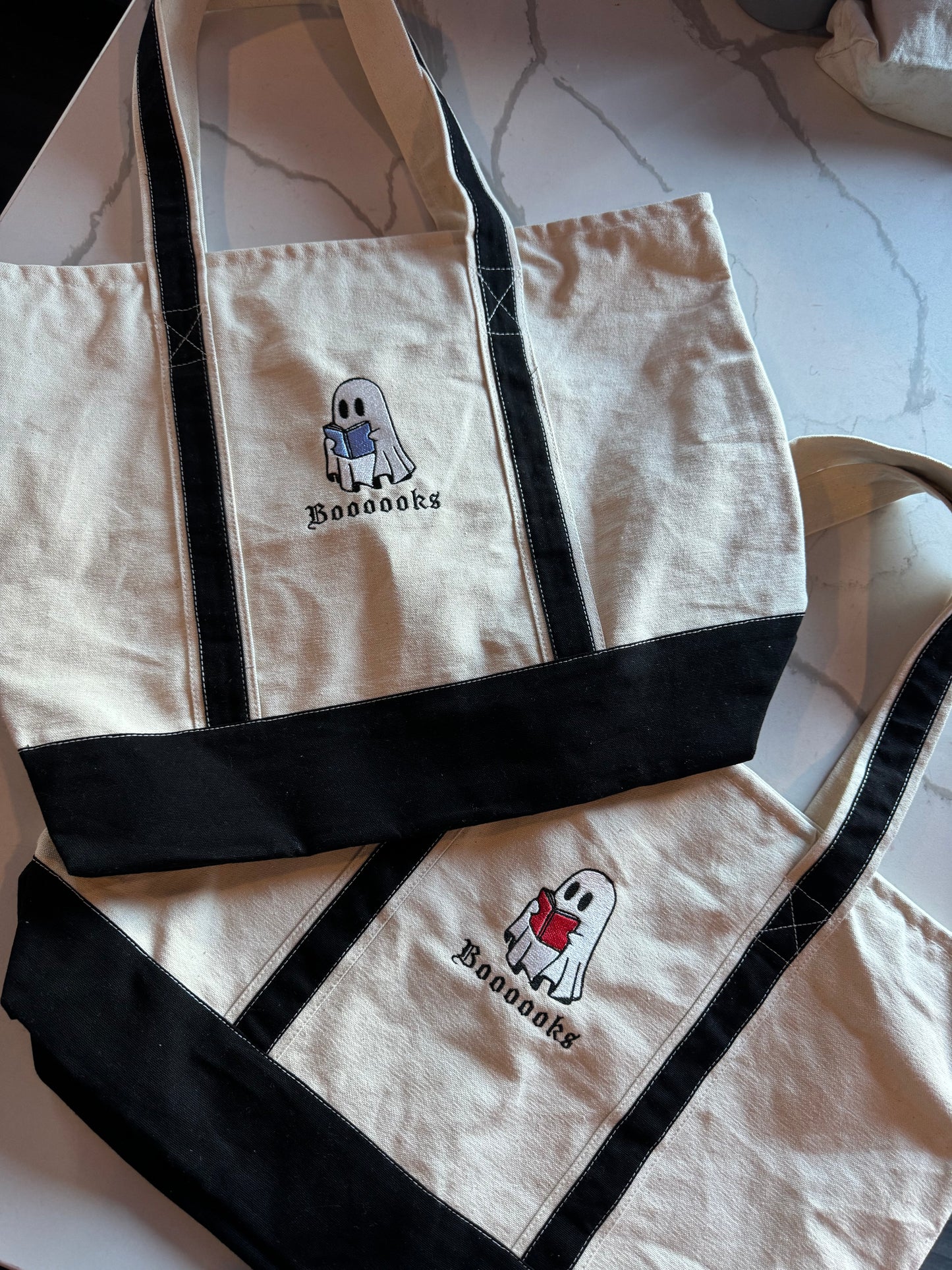 Booooooks Large Embroidered Tote