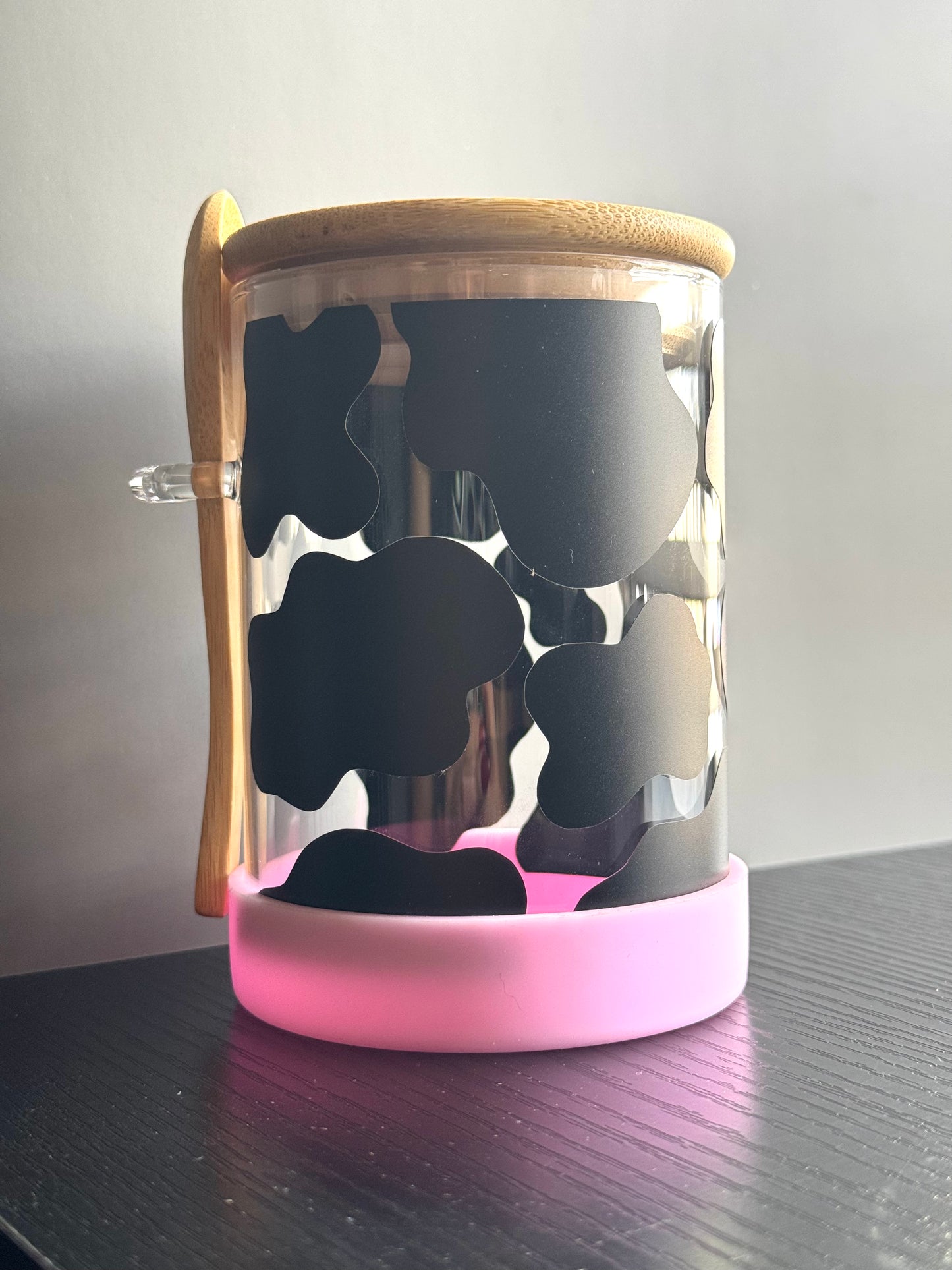 Overnights oats jar cow print