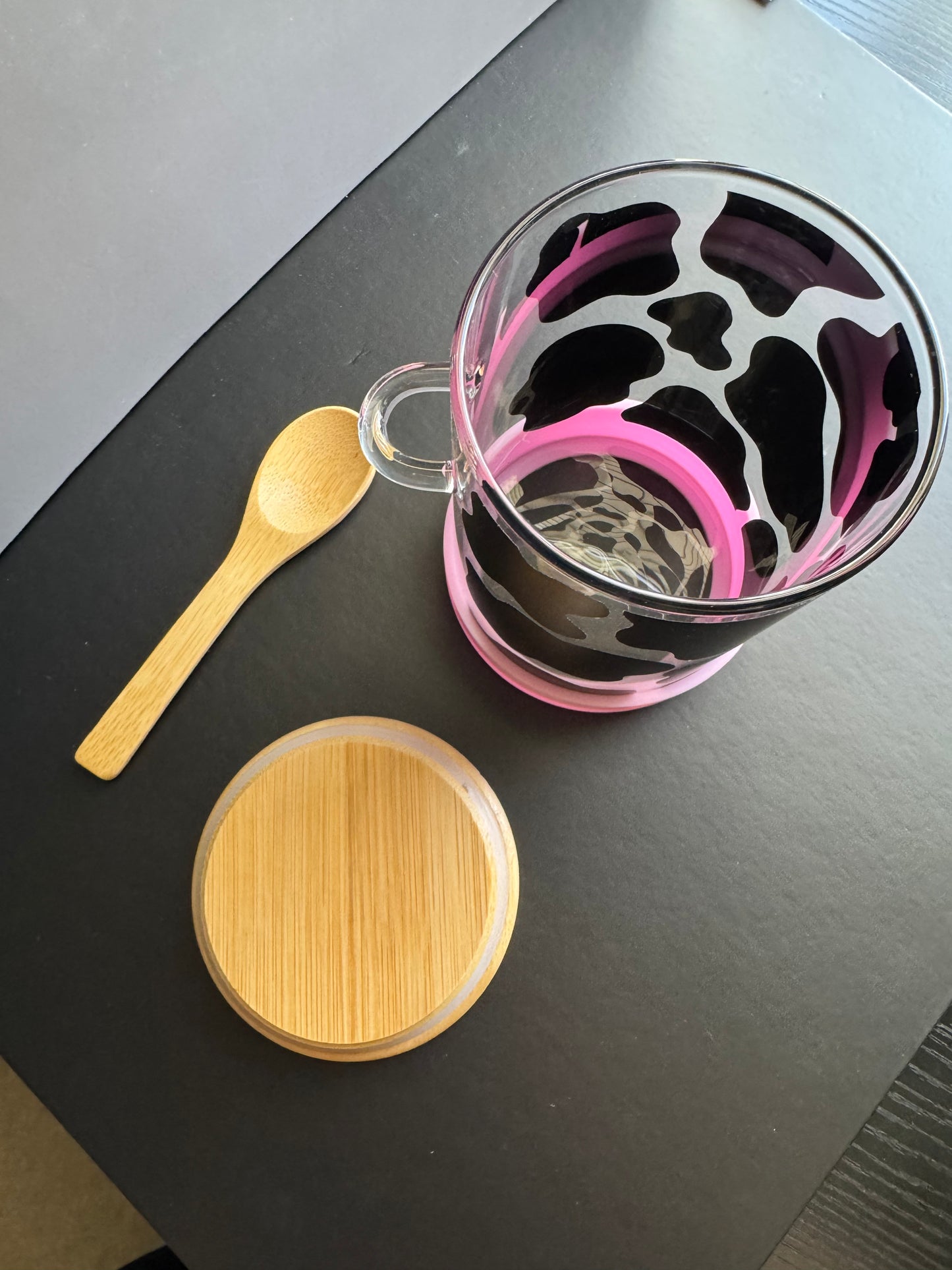 Overnights oats jar cow print