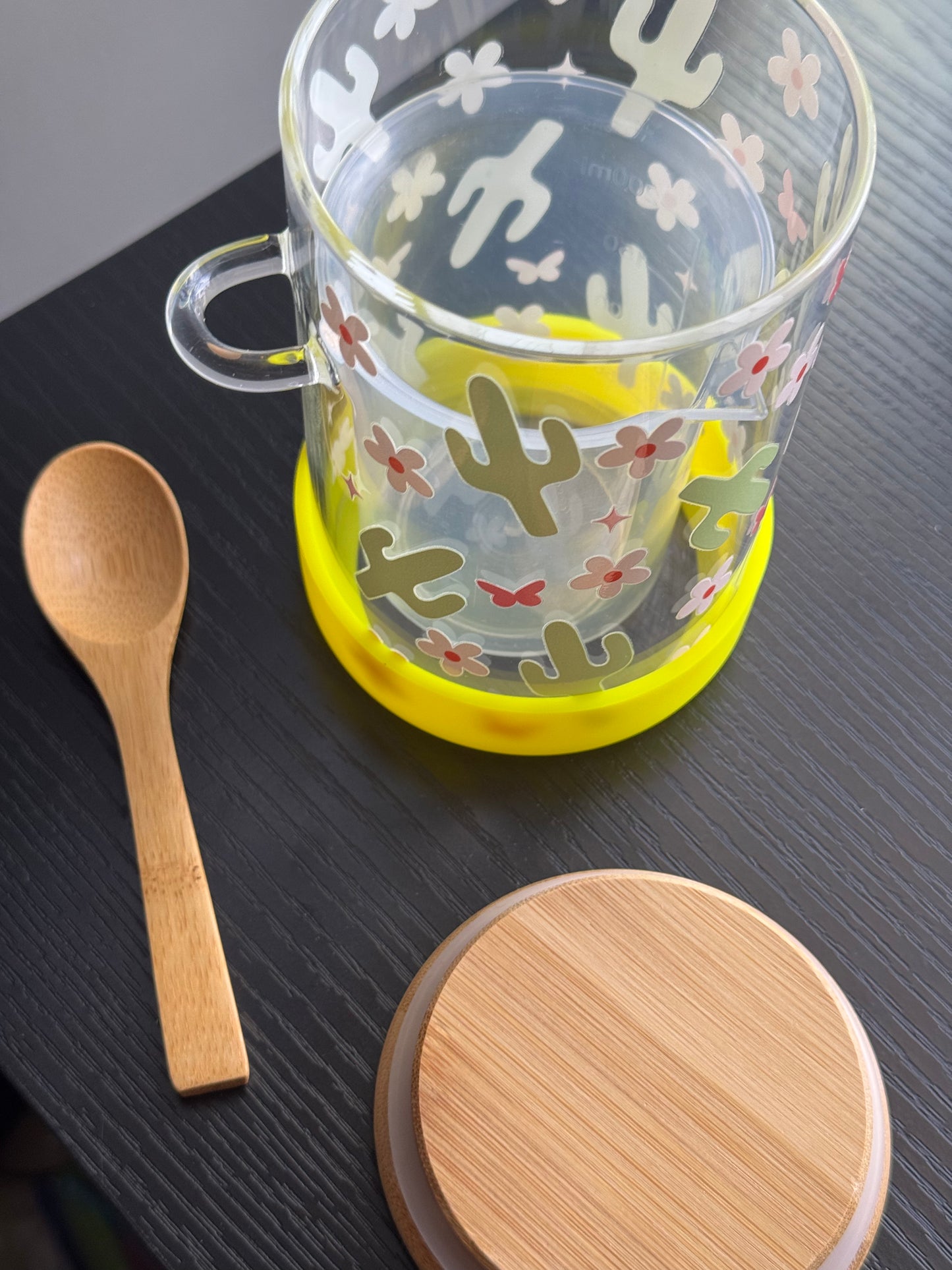 Overnight Oats Jar Cactus & Flowers