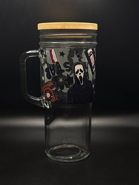 Ghost face 24oz Glass Tumbler
