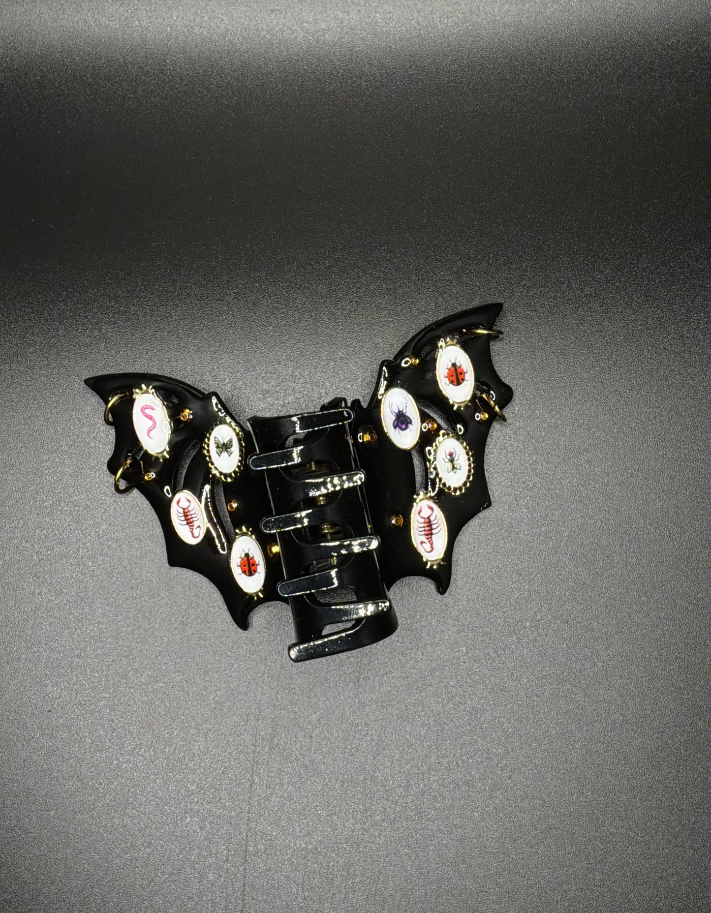Bat Claw clip Gold/bugs