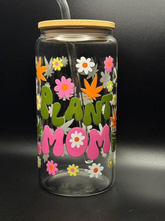 Plant Mom Glass Can 16oz