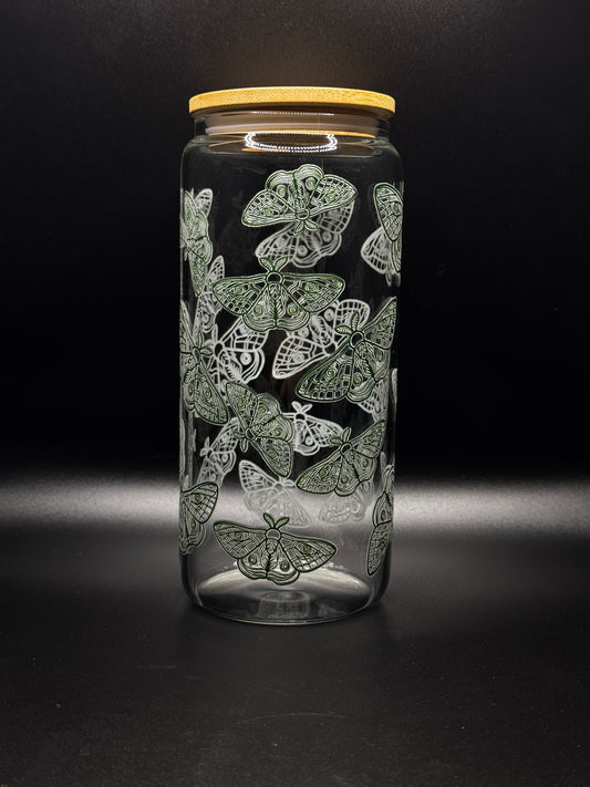 Moths 20oz Glass Can