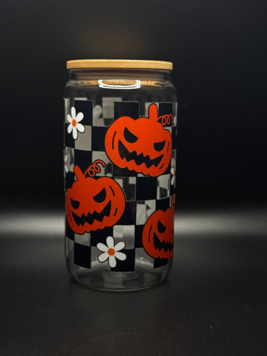 Pumpkins Glass Can 16oz