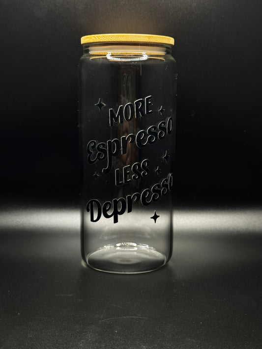 More espresso 20oz Glass Can