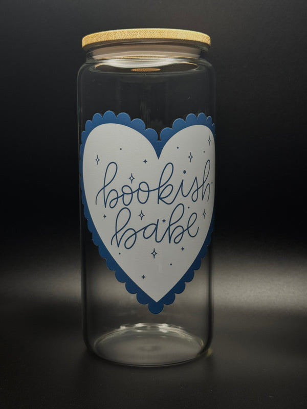 Bookish Heart 20oz Glass Can