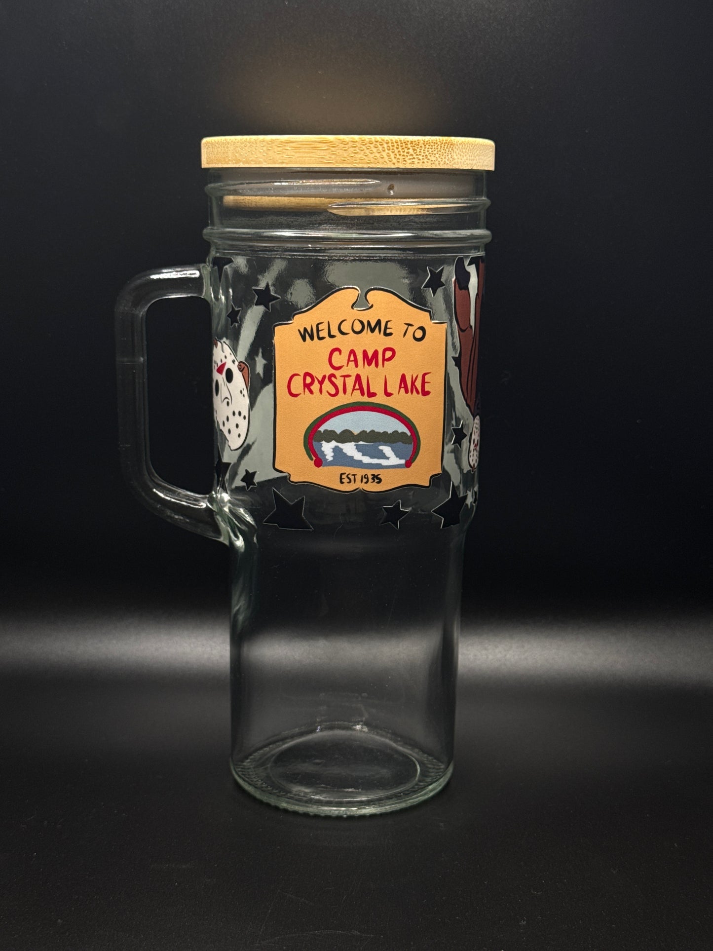 Camp crystal lake 24oz Glass Tumbler