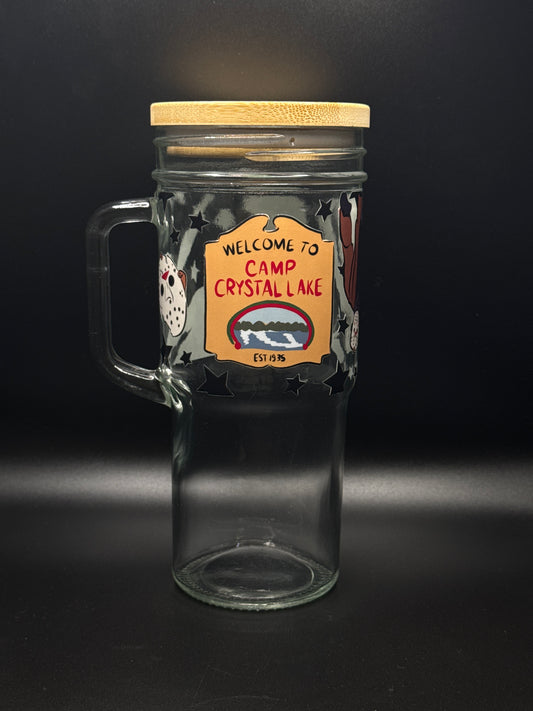 Camp crystal lake 24oz Glass Tumbler