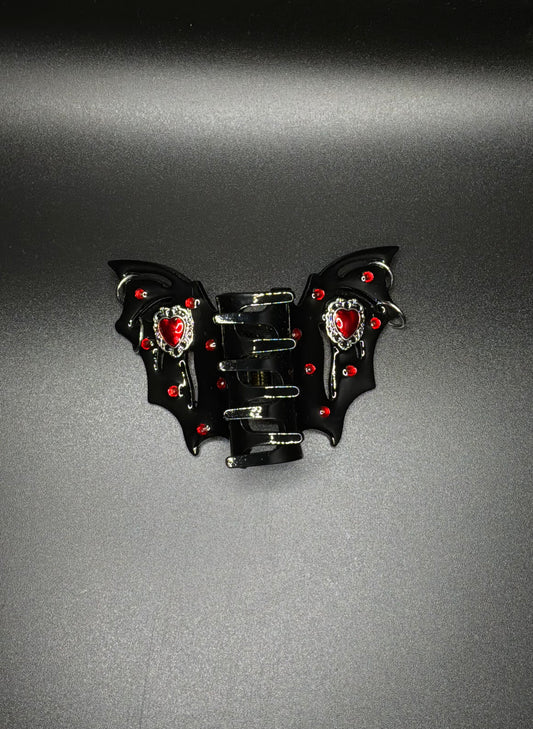 Bat Claw clip Red Heart