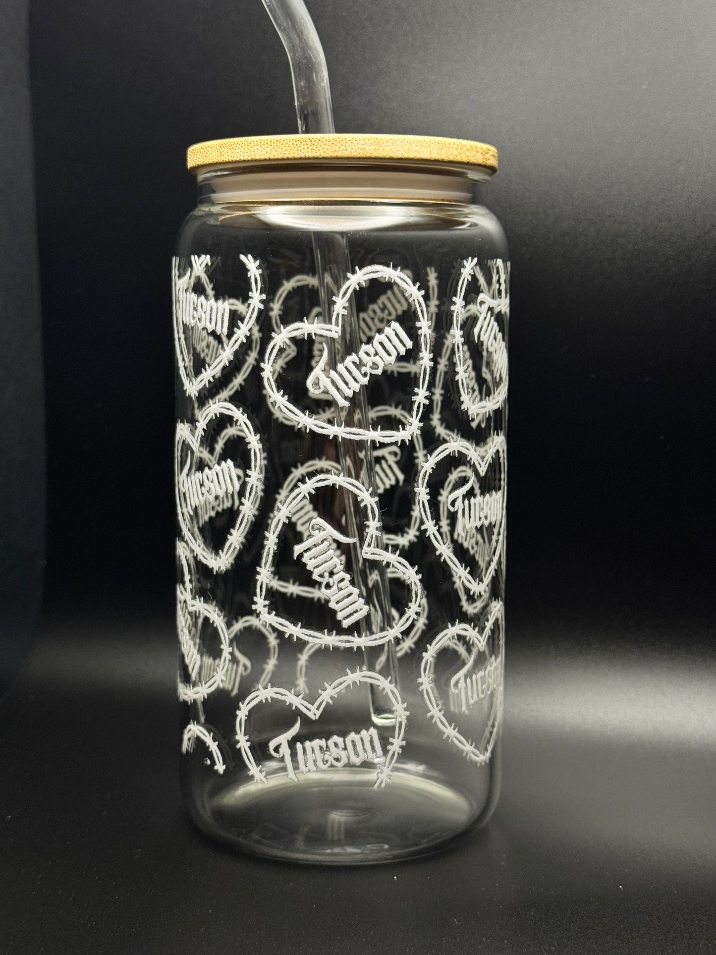 Tucson Hearts Glass Can 16oz