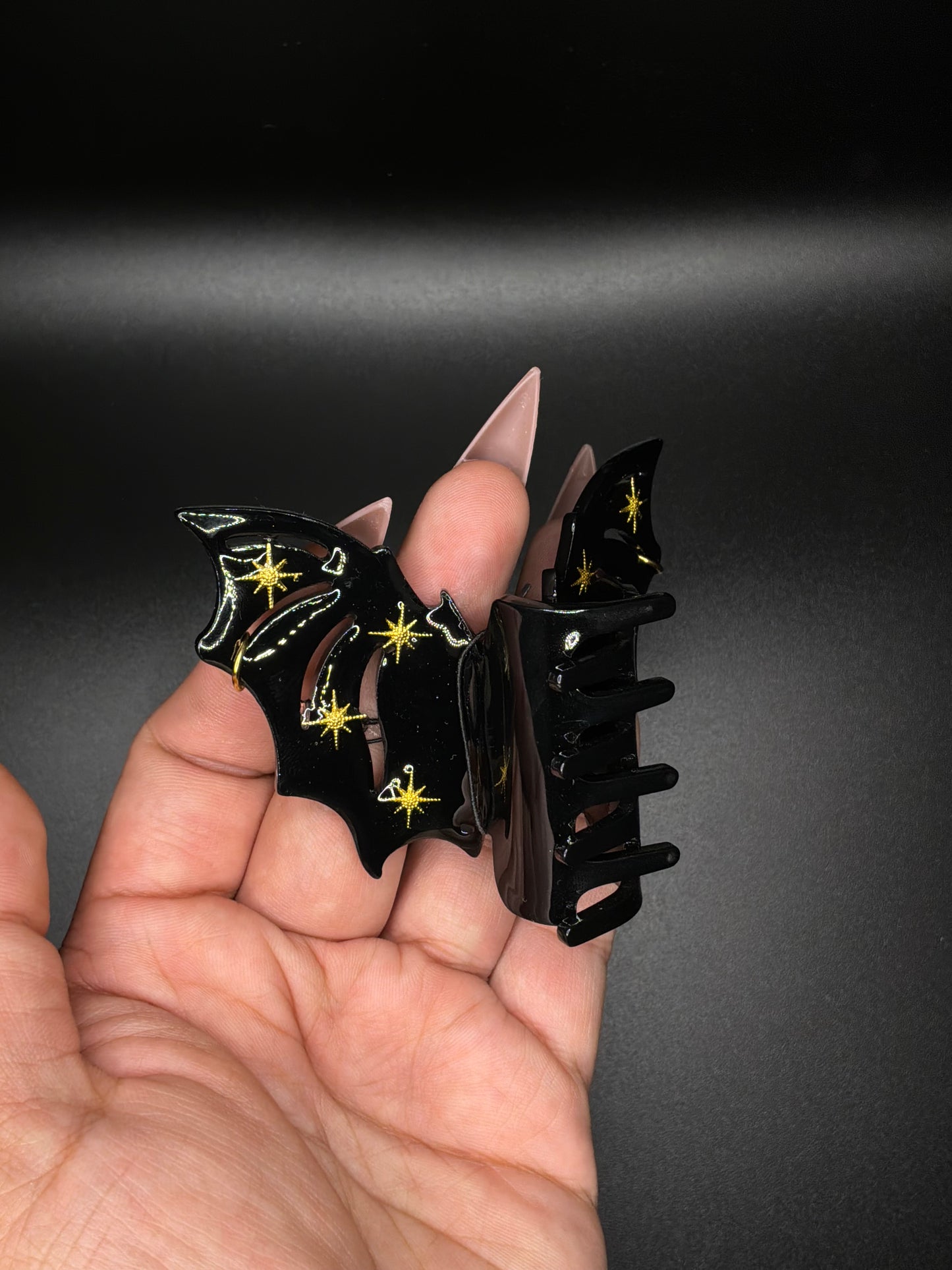 Bat Claw clip Gold Sparkle