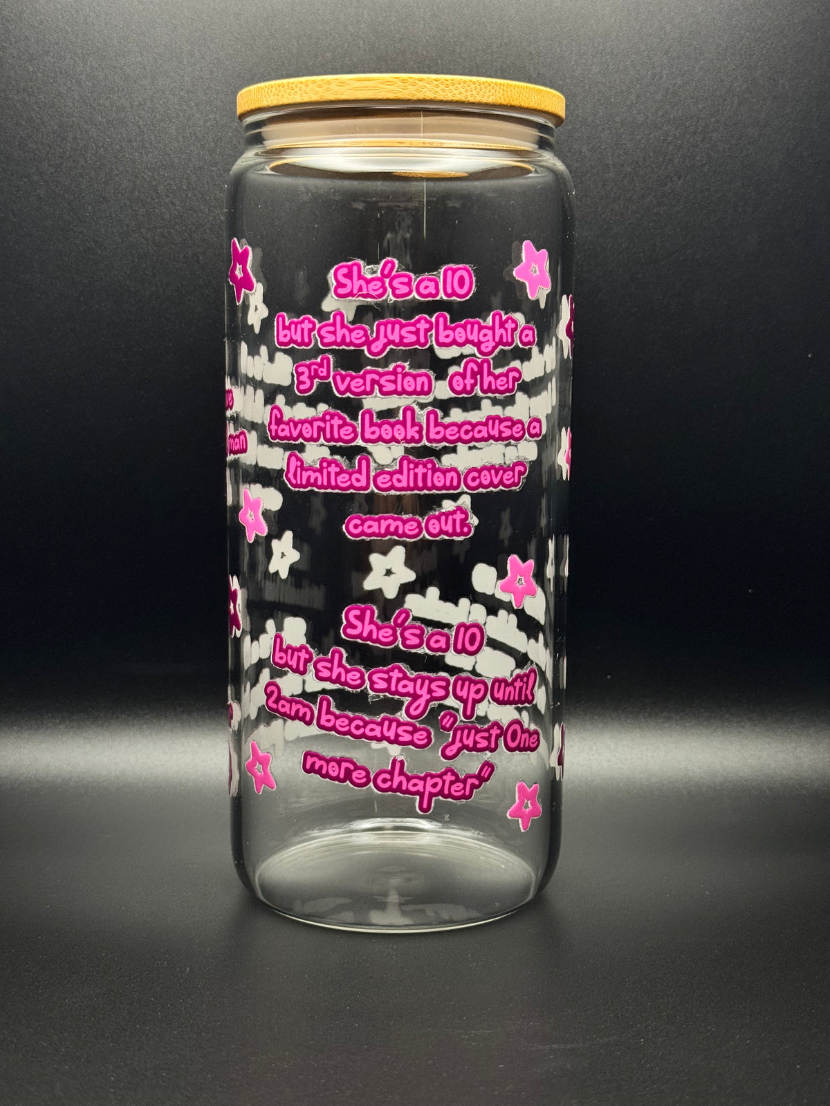 She’s a 10 20oz Glass Can