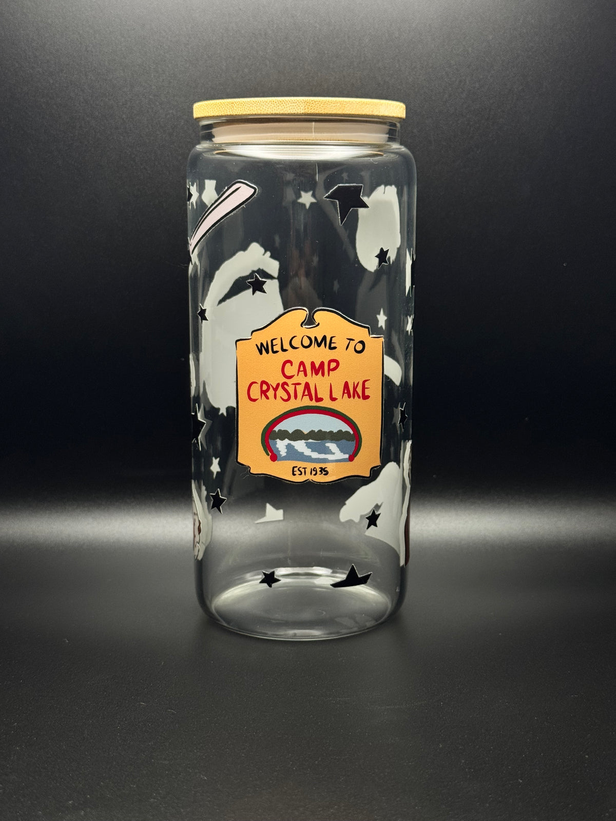 Camp crystal Lake 20oz Glass Can