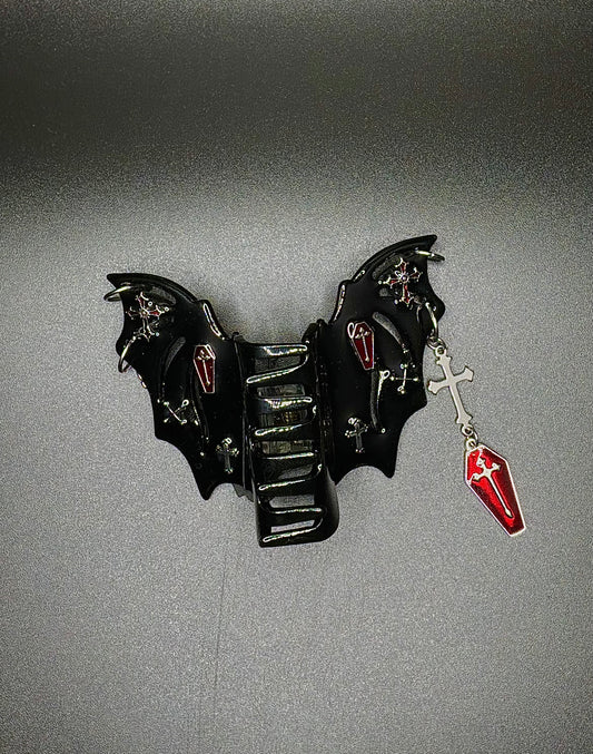 Bat Claw clip Red Coffin